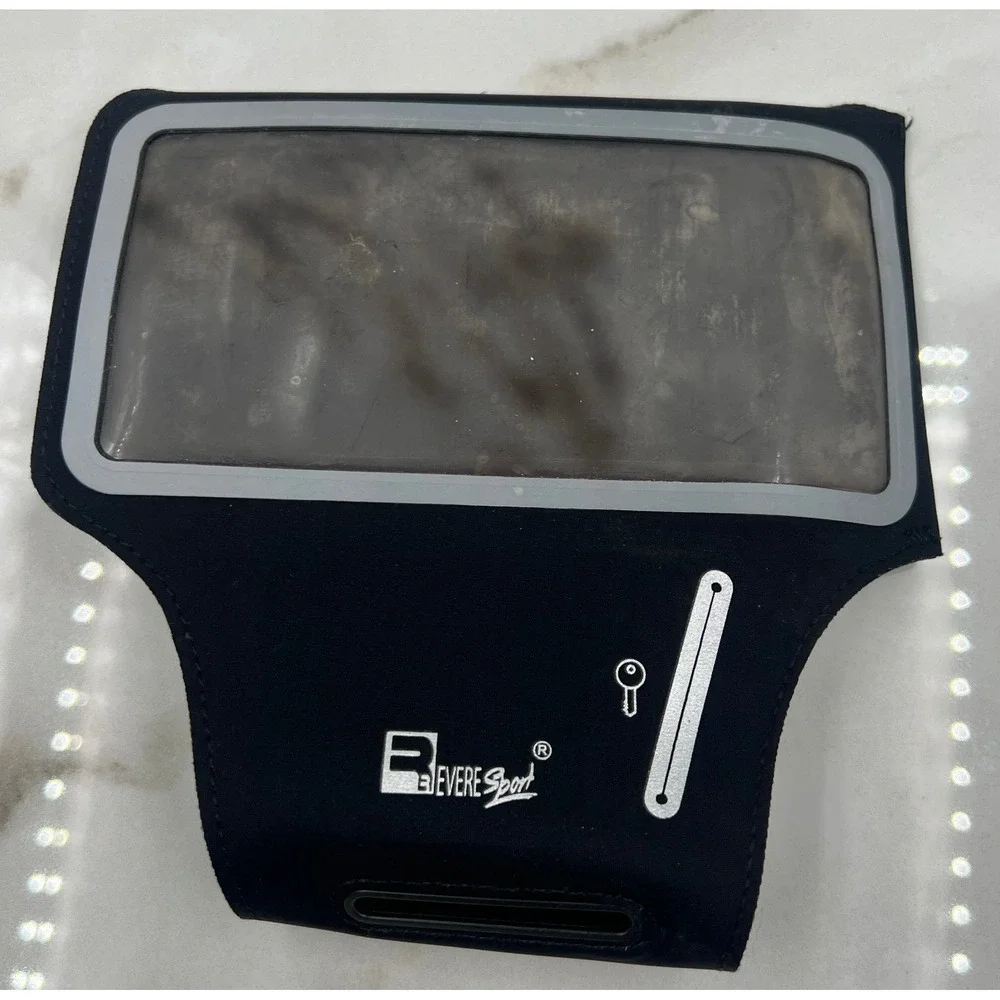 Revere Sport Running Armband Phone Holder Black Reflective Key Slot Adjustable